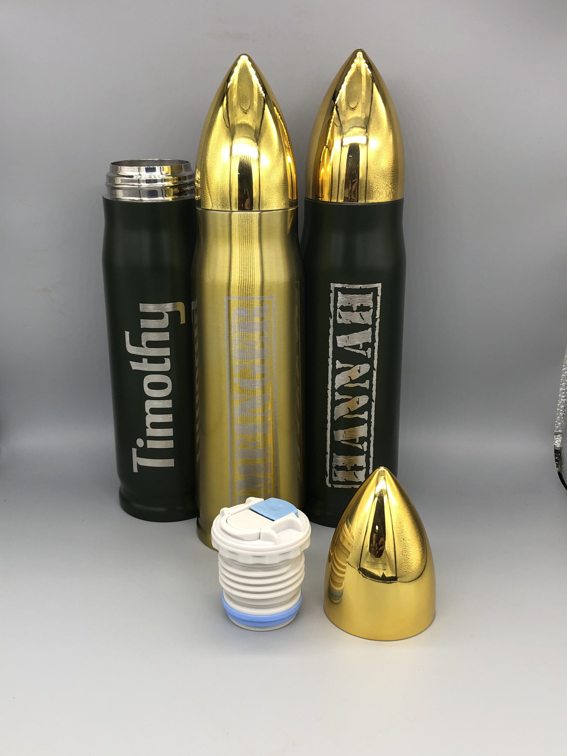 Personalized Bullet Thermos Tumbler, Father's Day Gift, Military Law Enforcement gift for him, groomsman gift, personalized tumbler for guy