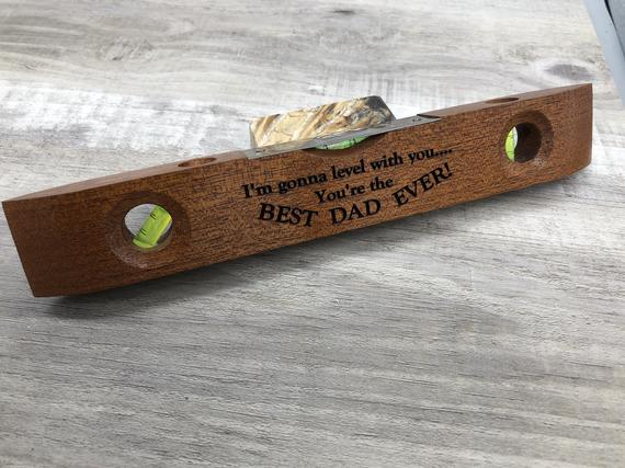 Personalized Wood Level - Christmas gift for dad, gift for him, handyman gift, Grandpa, stocking stuffer