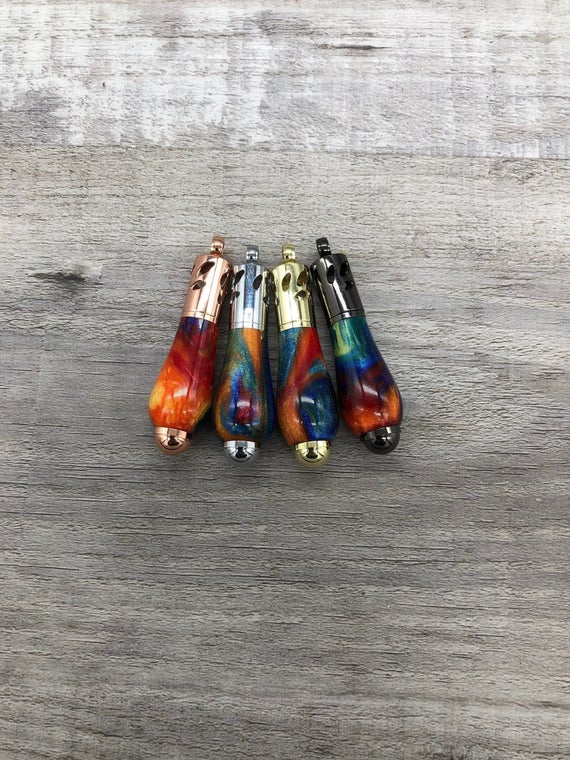 Essential Oil Diffuser Necklace Pendant - Rainbow Slick, diamond infused