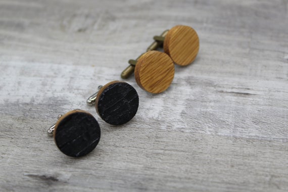 Whiskey Barrel Cufflinks - Round