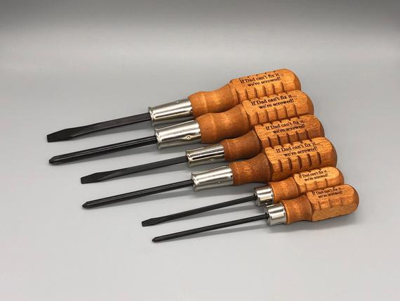6 Pack Screwdriver Set - Custom Engraved Father's Day gift