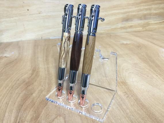 Bolt action bullet pen Chrome - wood pen