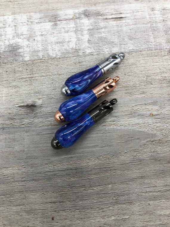 Essential Oil Aromatherapy Diffuser Necklace - blue, purple, and white, diamond infused