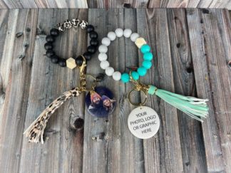 Personalized Wristlet Keychain - Silicone Beads